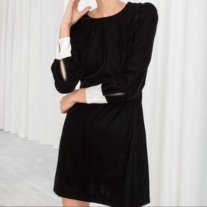 & other stories velvet and pearl dress